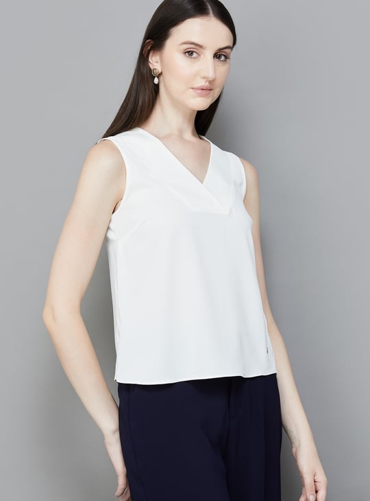 VAN HEUSEN Solid Sleeveless Top