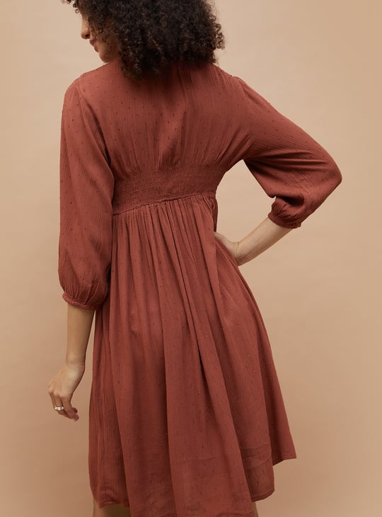 FAME FOREVER Embroidered A-Line Dress