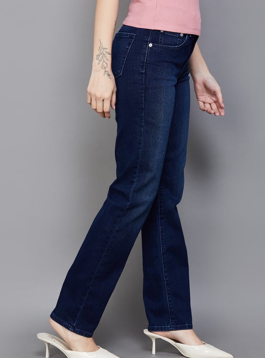 LEVI'S Darkwashed 724 Slim Straight Jeans