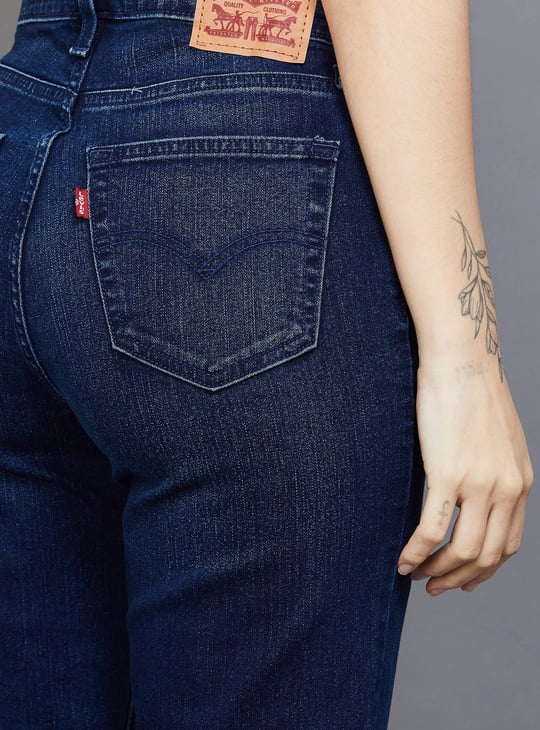 LEVI'S Darkwashed 724 Slim Straight Jeans