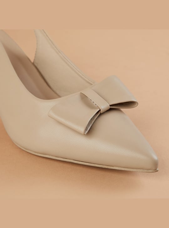 GINGER Bow Accent Spool Heels