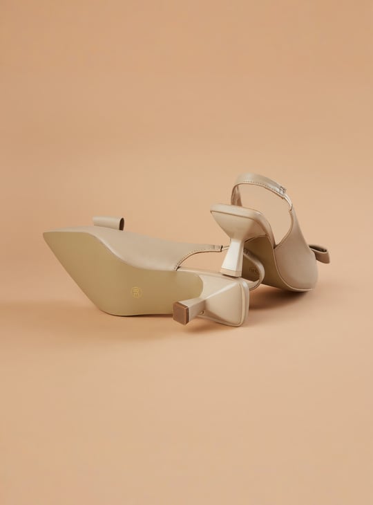 GINGER Bow Accent Spool Heels