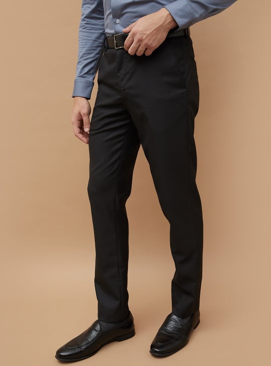 CODE Patterned Slim Tapered Formal Trousers