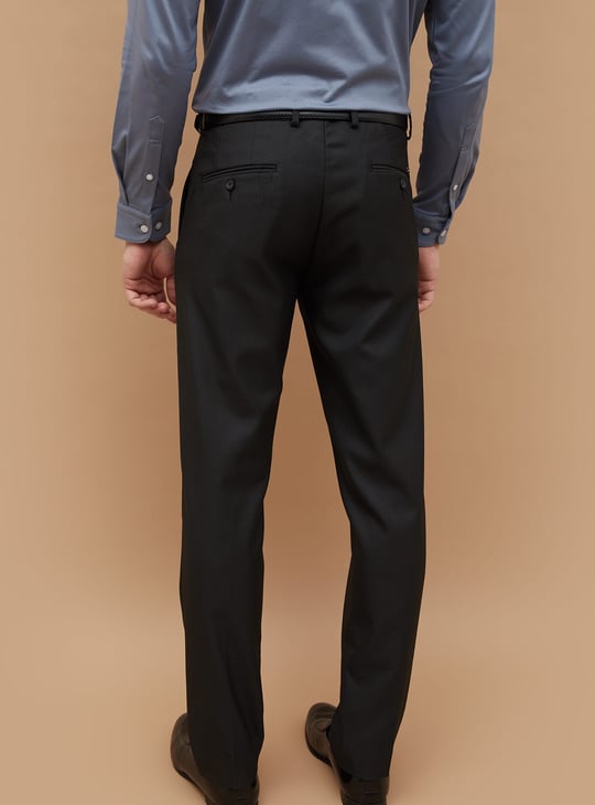 CODE Patterned Slim Tapered Formal Trousers