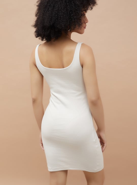 GINGER Solid Bodycon Mini Dress