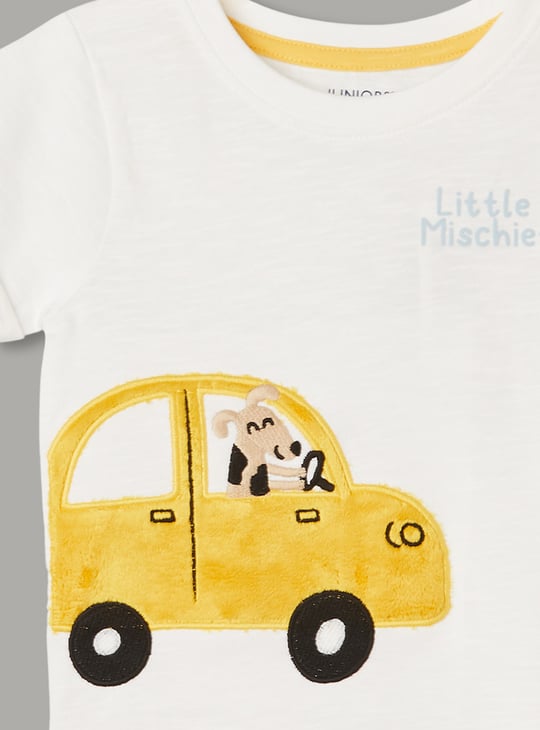 JUNIORS Boys Applique T-shirt with Cargo Shorts