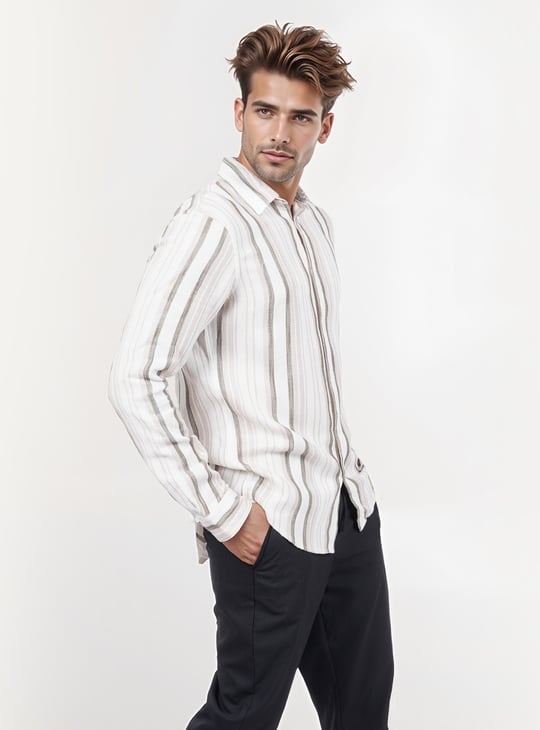 CELIO Striped Regular Fit Casual Shirt