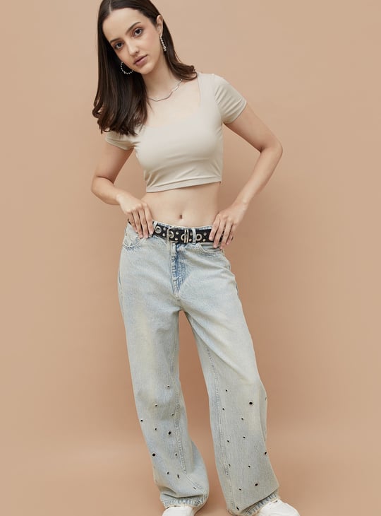GINGER Solid Crop Top
