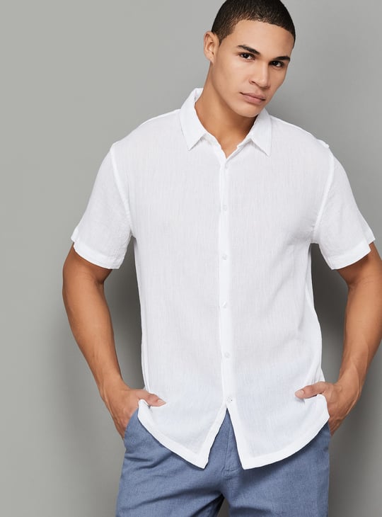 CELIO Textured Regular Fit Shirt