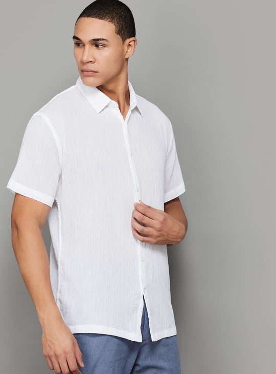 CELIO Textured Regular Fit Shirt