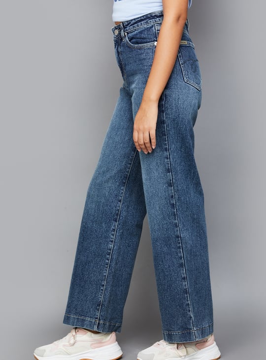 XPOSE Washed Wide Leg Jeans
