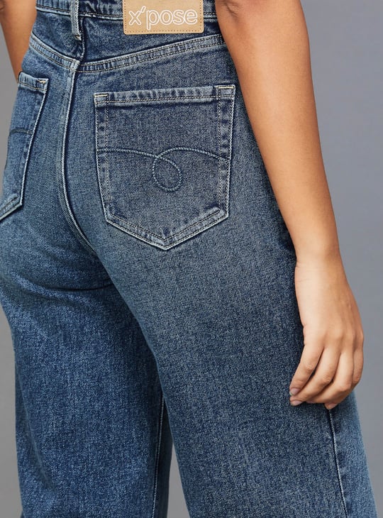 XPOSE Washed Wide Leg Jeans