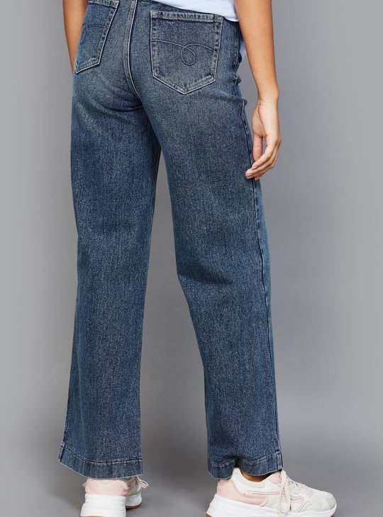 XPOSE Washed Wide Leg Jeans