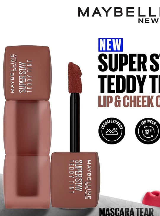 MAYBELLINE NEW YORK Superstay Lip and Cheek Colour Teddy Tint - Mascara Tear - 5ml