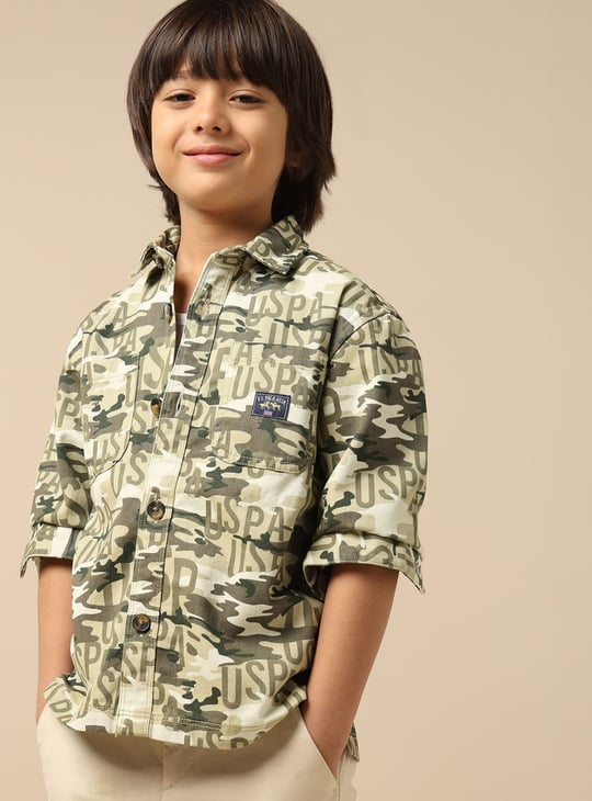US POLO ASSN KIDS Boys Printed Shirt