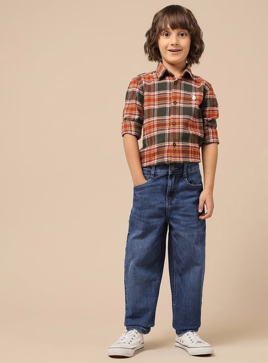 US POLO ASSN KIDS Boys Washed Comfort Fit Jeans