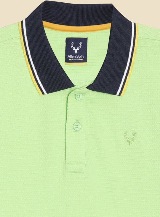 ALLEN SOLLY Boys Textured Polo T-shirt