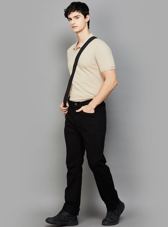FLYING MACHINE Solid Straight Fit Jeans