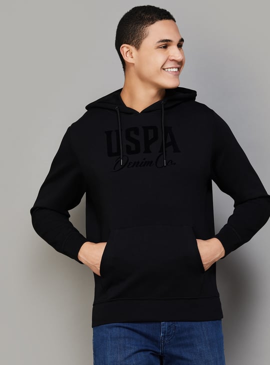 US POLO ASSN Brand Print Hooded Sweatshirt