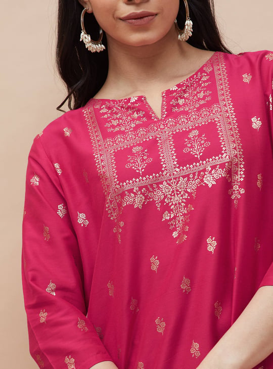 MELANGE Foil Printed Straight Kurta