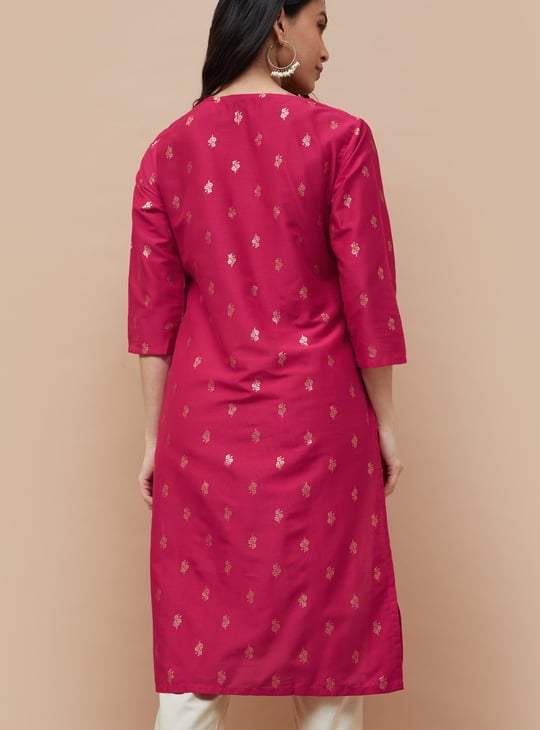 MELANGE Foil Printed Straight Kurta