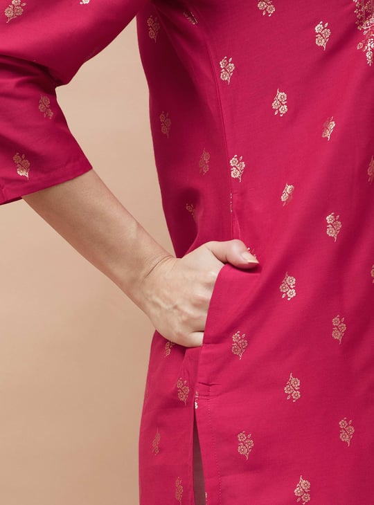 MELANGE Foil Printed Straight Kurta