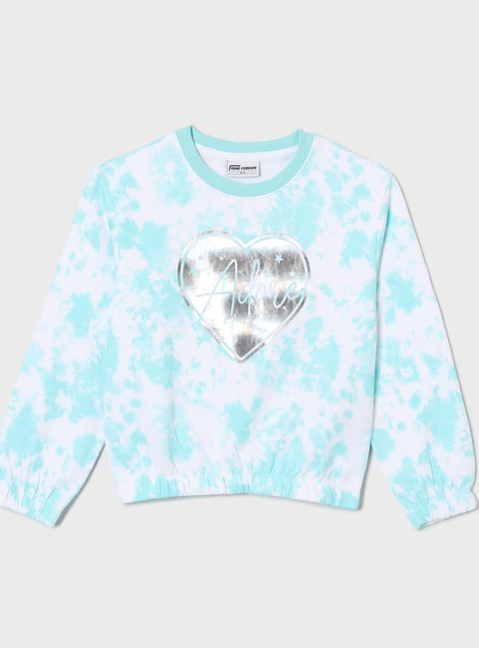 FAME FOREVER Girls Heart Print Sweatshirt