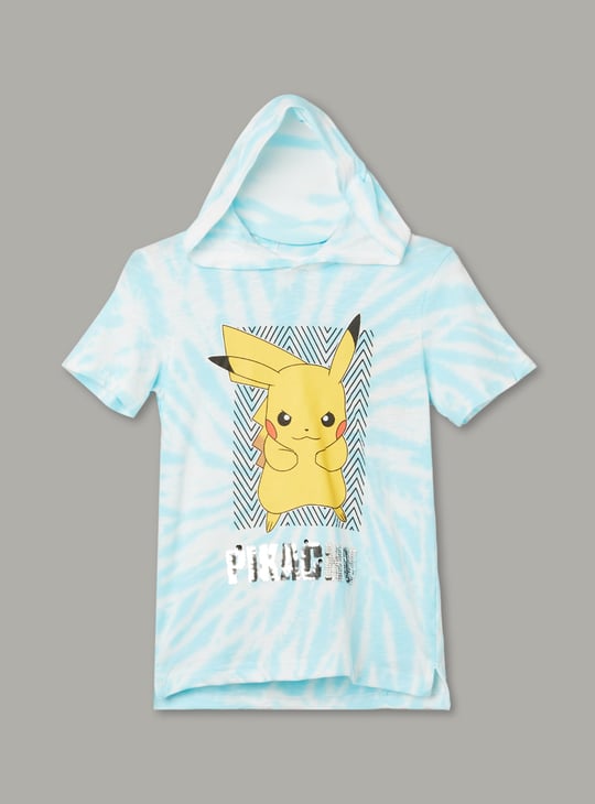 FAME FOREVER Boys Pokemon Print Hooded T-shirt