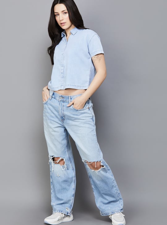 AMERICAN EAGLE Distressed Strigid Jeans (Boyfriend)