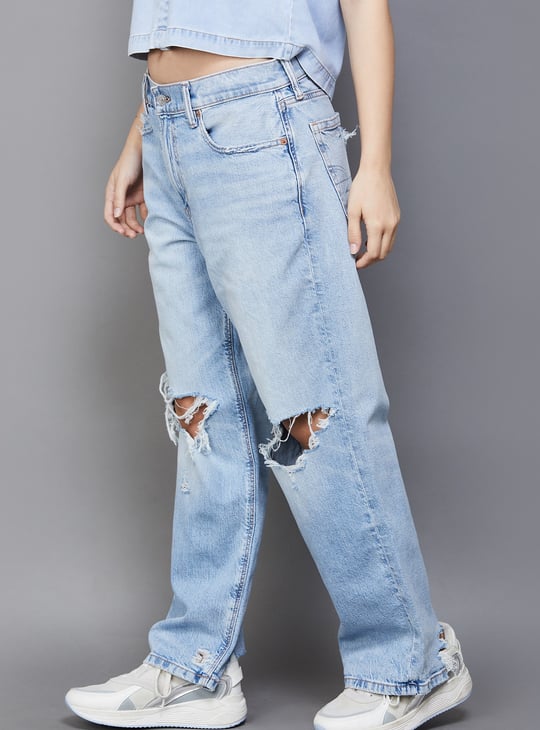 AMERICAN EAGLE Distressed Strigid Jeans (Boyfriend)