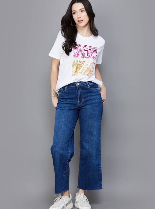 KRAUS Medium Washed Wide Leg Jeans