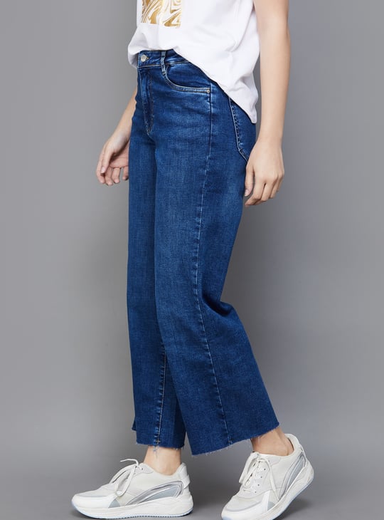 KRAUS Medium Washed Wide Leg Jeans