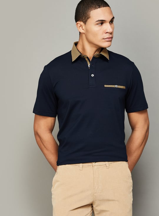 FAHRENHEIT Polo T-shirt with Printed Trim