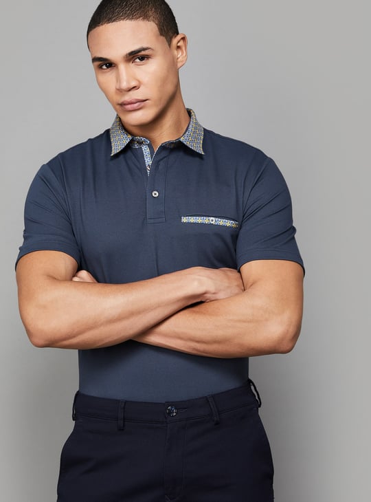 FAHRENHEIT Solid Slim Fit Polo T-shirt