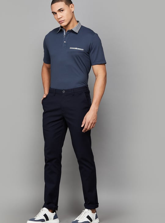 FAHRENHEIT Solid Slim Fit Polo T-shirt