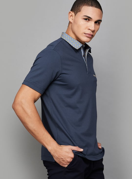 FAHRENHEIT Solid Slim Fit Polo T-shirt