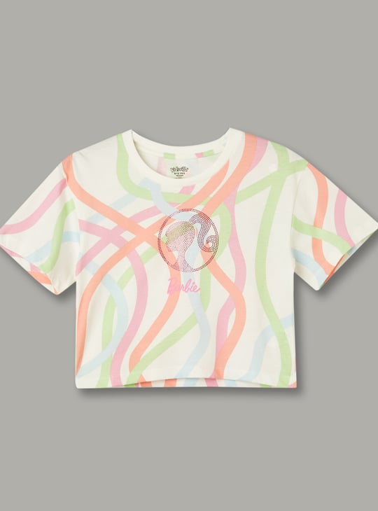 KIDSVILLE Girls Barbie Print T-shirt