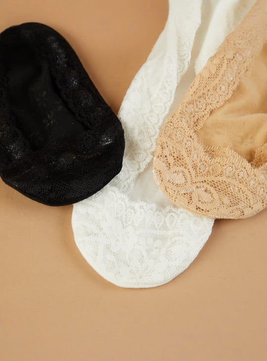 GINGER Lace No Show Socks - Pack of 3
