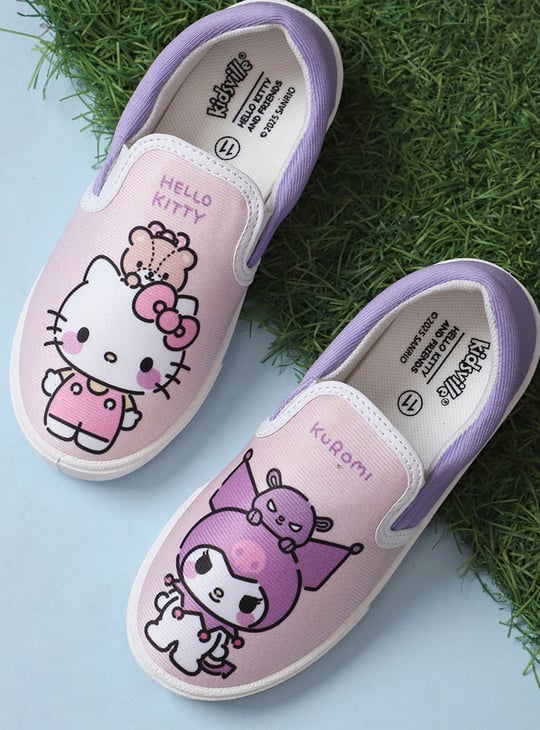 BIOWORLD Girls Hello Kitty & Kuromi Slip-On Shoes