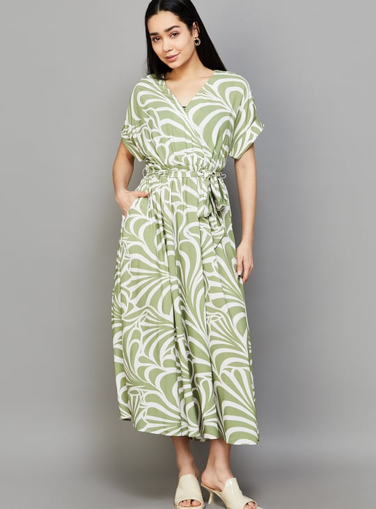 RAREISM Abstract Print Fit & Flare Dress | Green RAREISM Abstract Print Fit & Flare Dress | Green