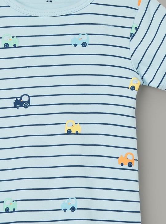 JUNIOR BABY Boys Printed Romper - Pack of 3
