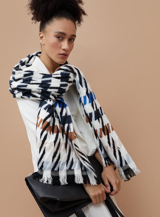 GINGER Woven Tassel Detail Stole