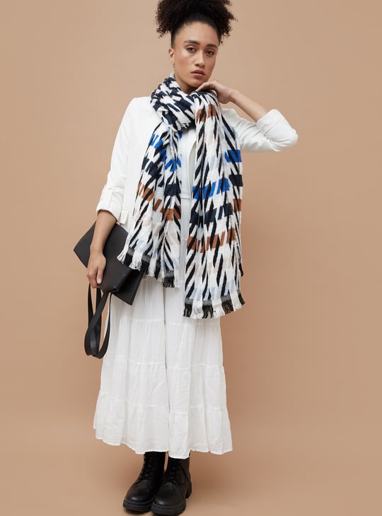 GINGER Woven Tassel Detail Stole