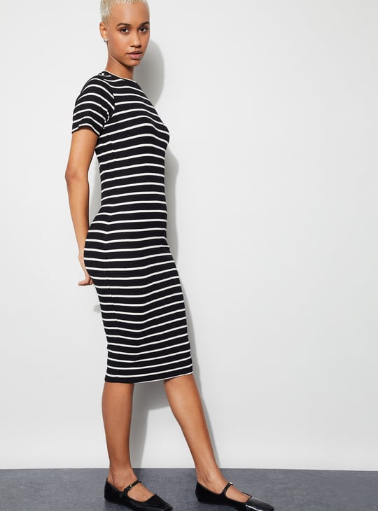 GINGER Striped Bodycon Dress