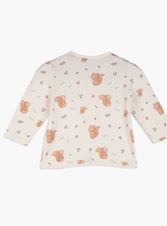 FS MINI KLUB Girls Printed Button T-shirt