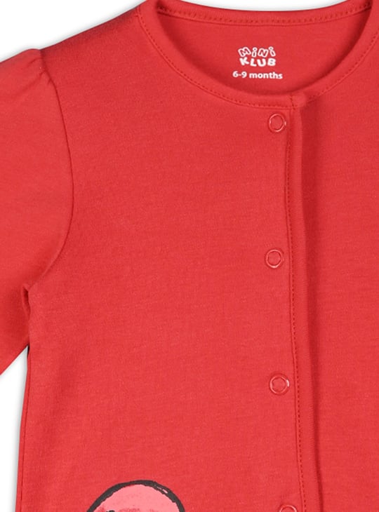 FS MINI KLUB Girls Printed Button T-shirt