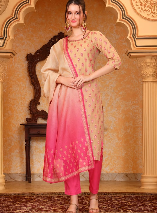 AURELIA Ethnic Motif Woven Design Kurta Set