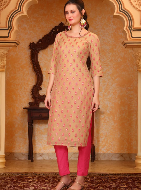 AURELIA Ethnic Motif Woven Design Kurta Set