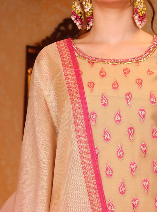 AURELIA Ethnic Motif Woven Design Kurta Set
