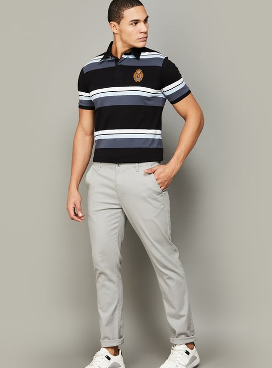 FAHRENHEIT Striped Polo T-shirt